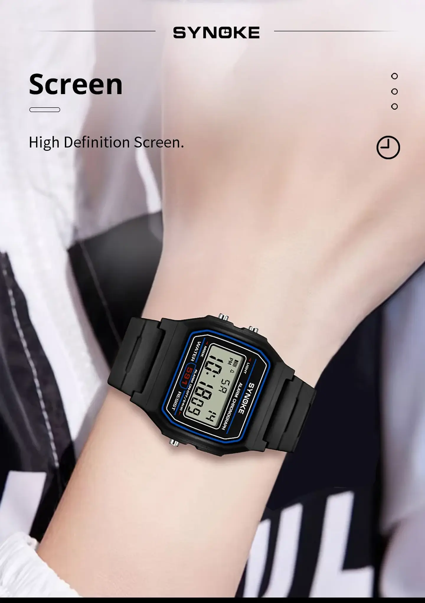 Reloj Digital SYNOKE para estudiantes, reloj deportivo Unisex, reloj deportivo multifunción resistente al agua con LED luminoso, reloj clásico para hombres y mujeres 20