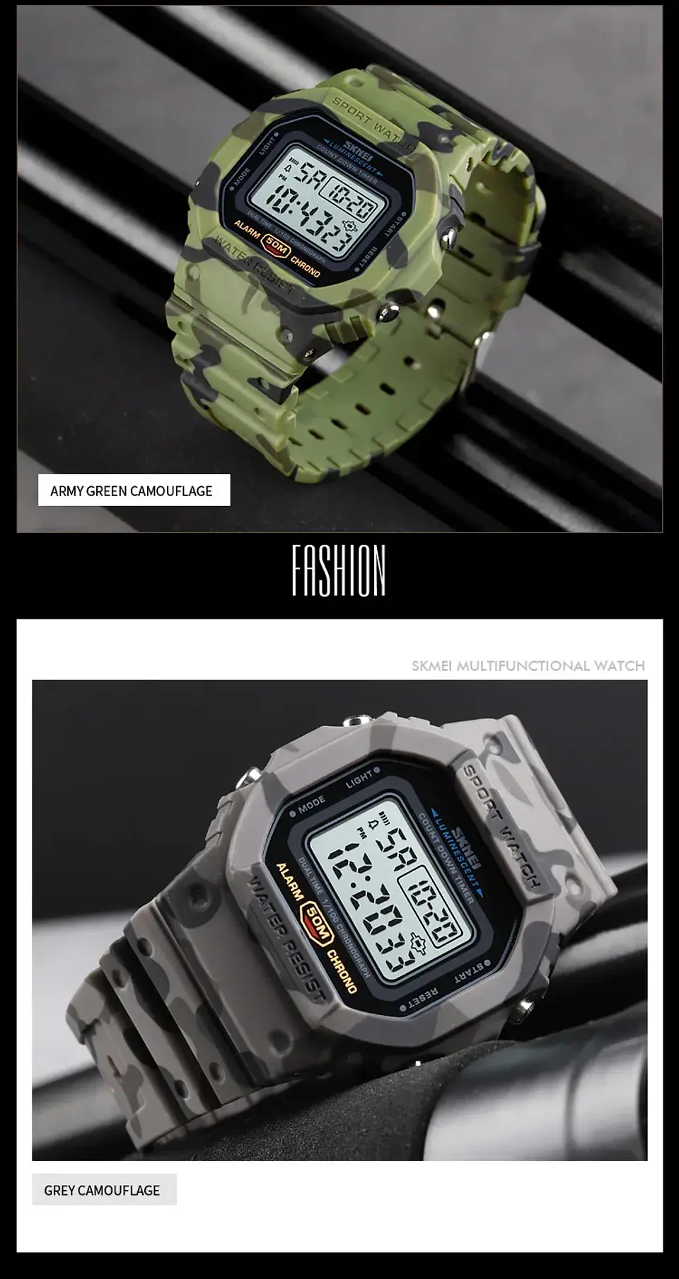 SKMEI 1628 relojes digitales de lujo para Hombre, relojes de pulsera electrónicos deportivos impermeables para Hombre, Reloj con luz trasera militar, Reloj 1988 para Hombre 30