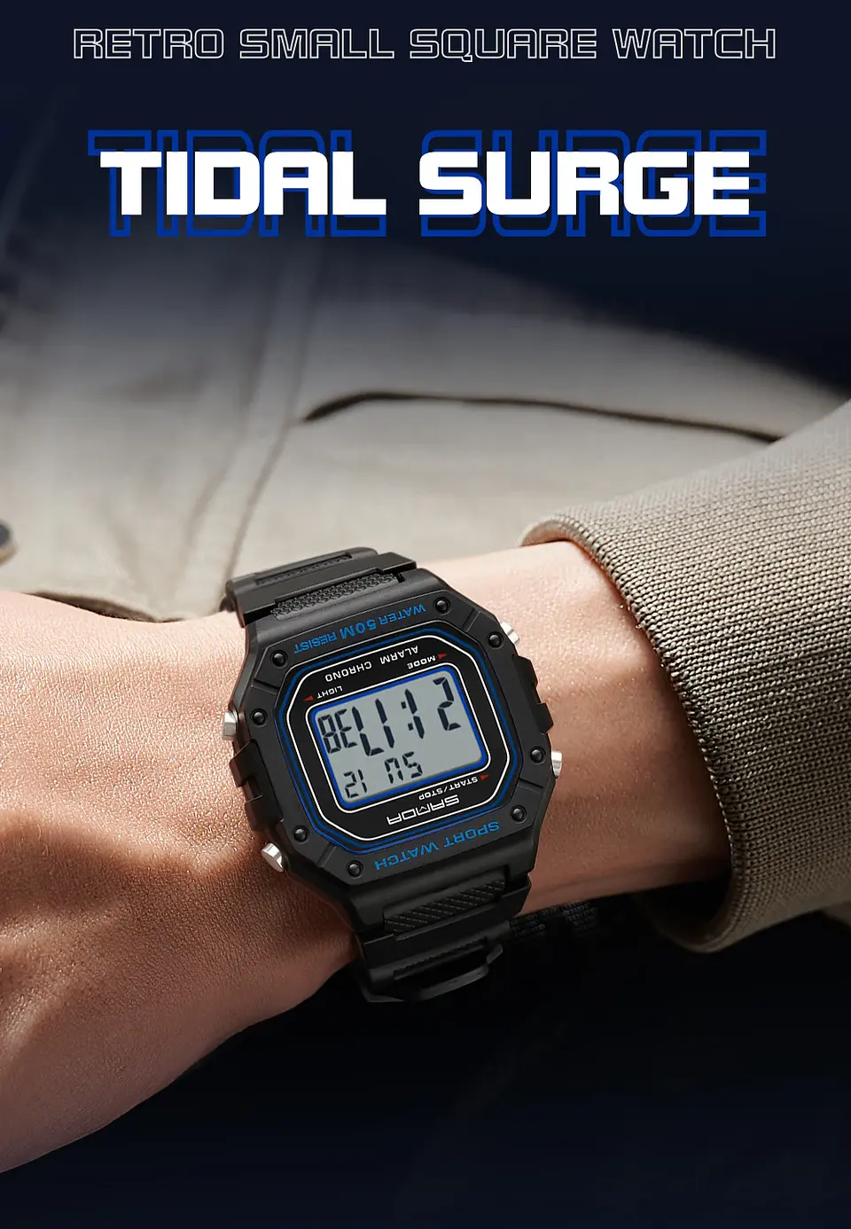 SANDA 2156 reloj de moda para hombre, relojes deportivos militares resistentes al agua, relojes de pulsera digitales Led con esfera grande del ejército, cronómetros para hombre 19