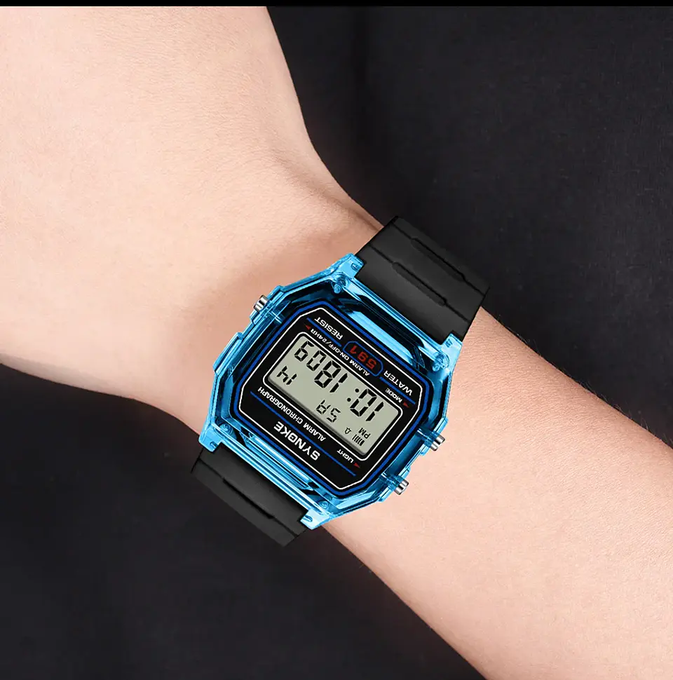 Reloj Digital SYNOKE para estudiantes, reloj deportivo Unisex, reloj deportivo multifunción resistente al agua con LED luminoso, reloj clásico para hombres y mujeres 21