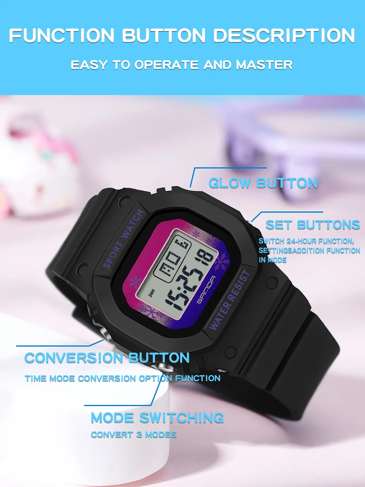 Reloj Digital LED SANDA para niños y niñas, reloj deportivo para niños, reloj electrónico resistente al agua, reloj de regalo informal para niños al aire libre 29