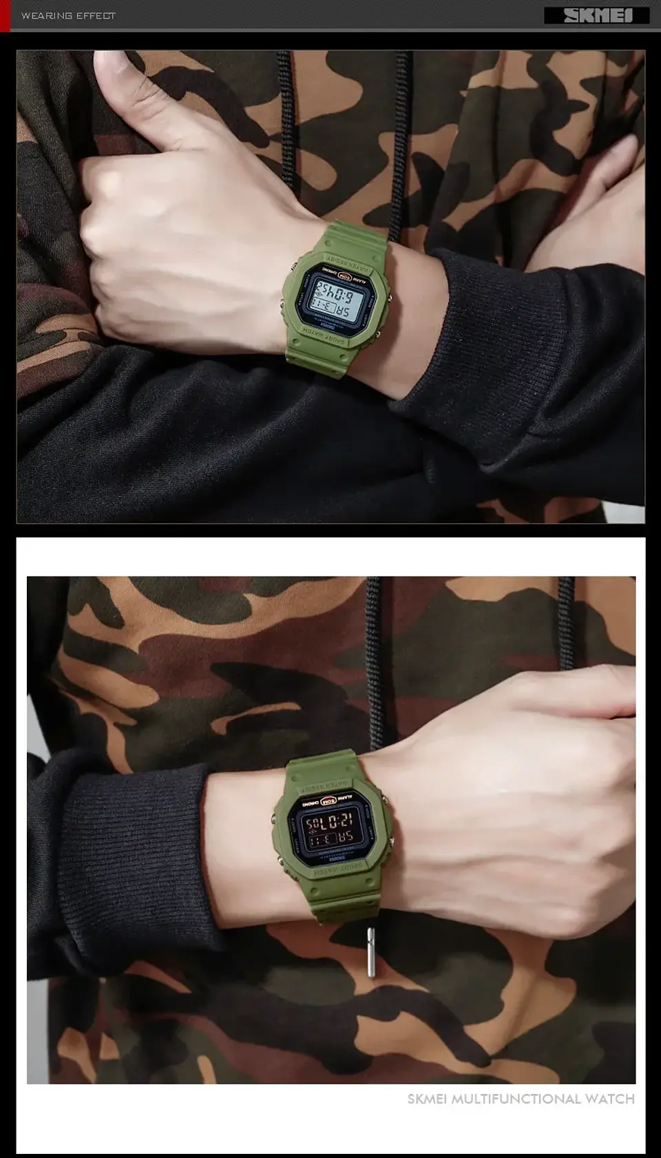 SKMEI 1628 relojes digitales de lujo para Hombre, relojes de pulsera electrónicos deportivos impermeables para Hombre, Reloj con luz trasera militar, Reloj 1988 para Hombre 31