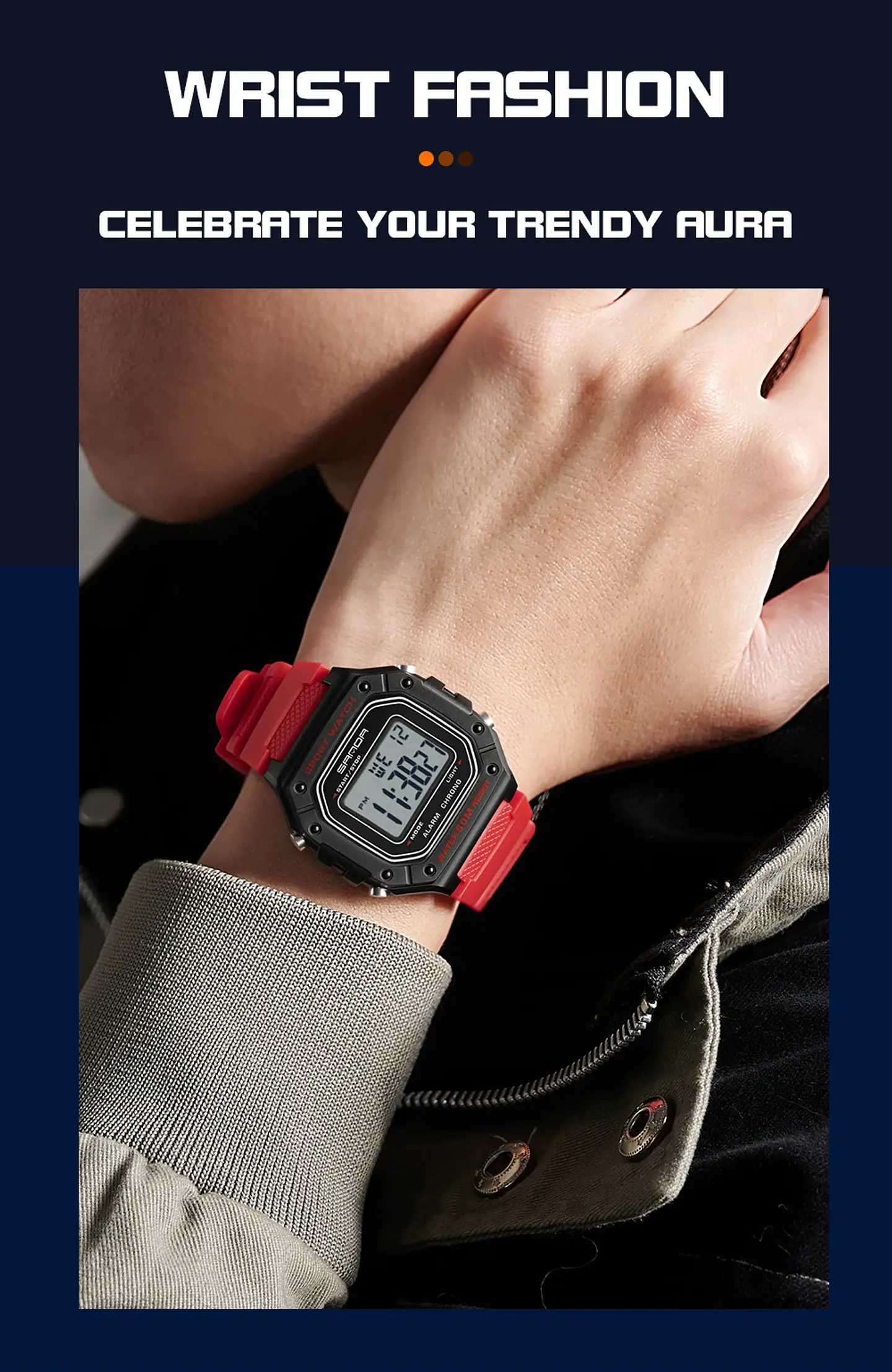 SANDA 2156 reloj de moda para hombre, relojes deportivos militares resistentes al agua, relojes de pulsera digitales Led con esfera grande del ejército, cronómetros para hombre 21