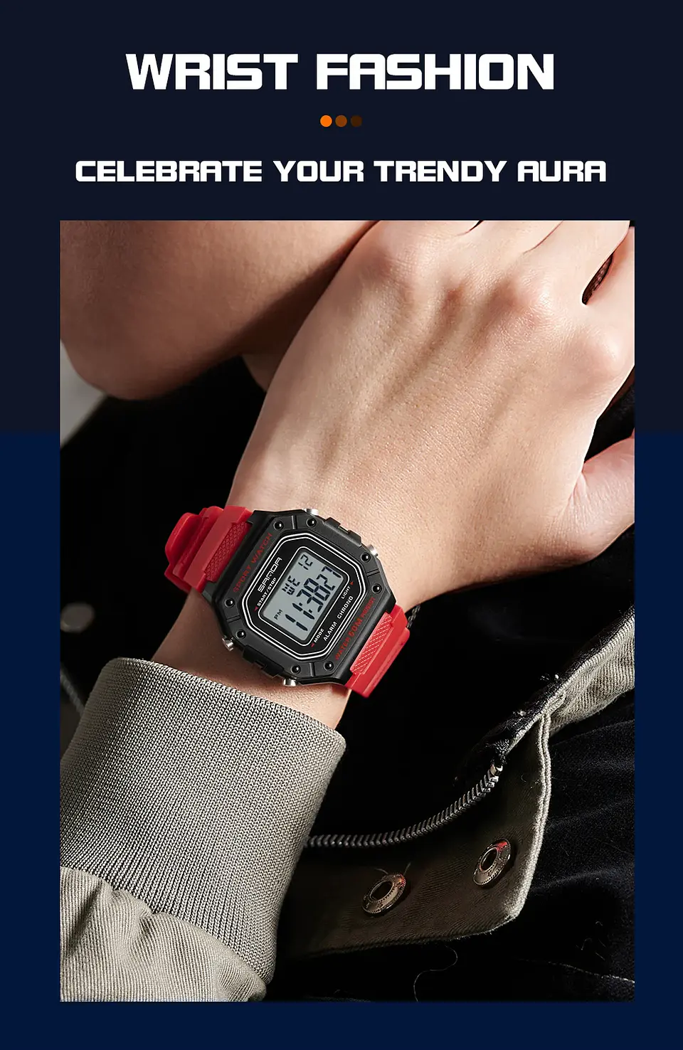 SANDA 2156 reloj de moda para hombre, relojes deportivos militares resistentes al agua, relojes de pulsera digitales Led con esfera grande del ejército, cronómetros para hombre 21