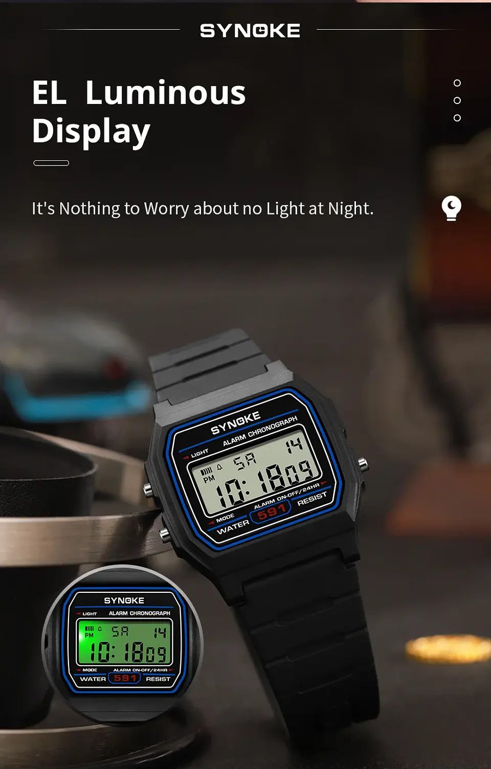 Reloj Digital SYNOKE para estudiantes, reloj deportivo Unisex, reloj deportivo multifunción resistente al agua con LED luminoso, reloj clásico para hombres y mujeres 22