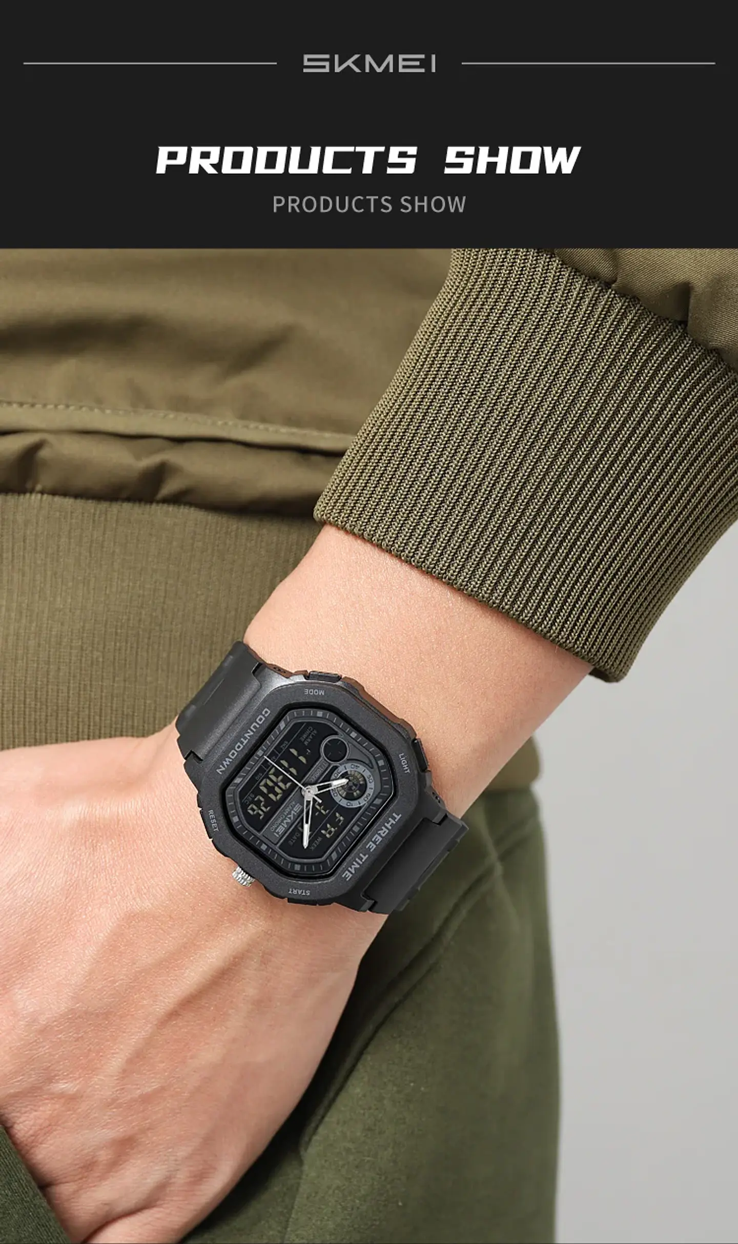 SKMEI 2641 Nuevo Reloj Digital Deportivo de Doble Pantalla para Hombre, Reloj Militar Electrónico Multifuncional a Prueba de Agua. 23