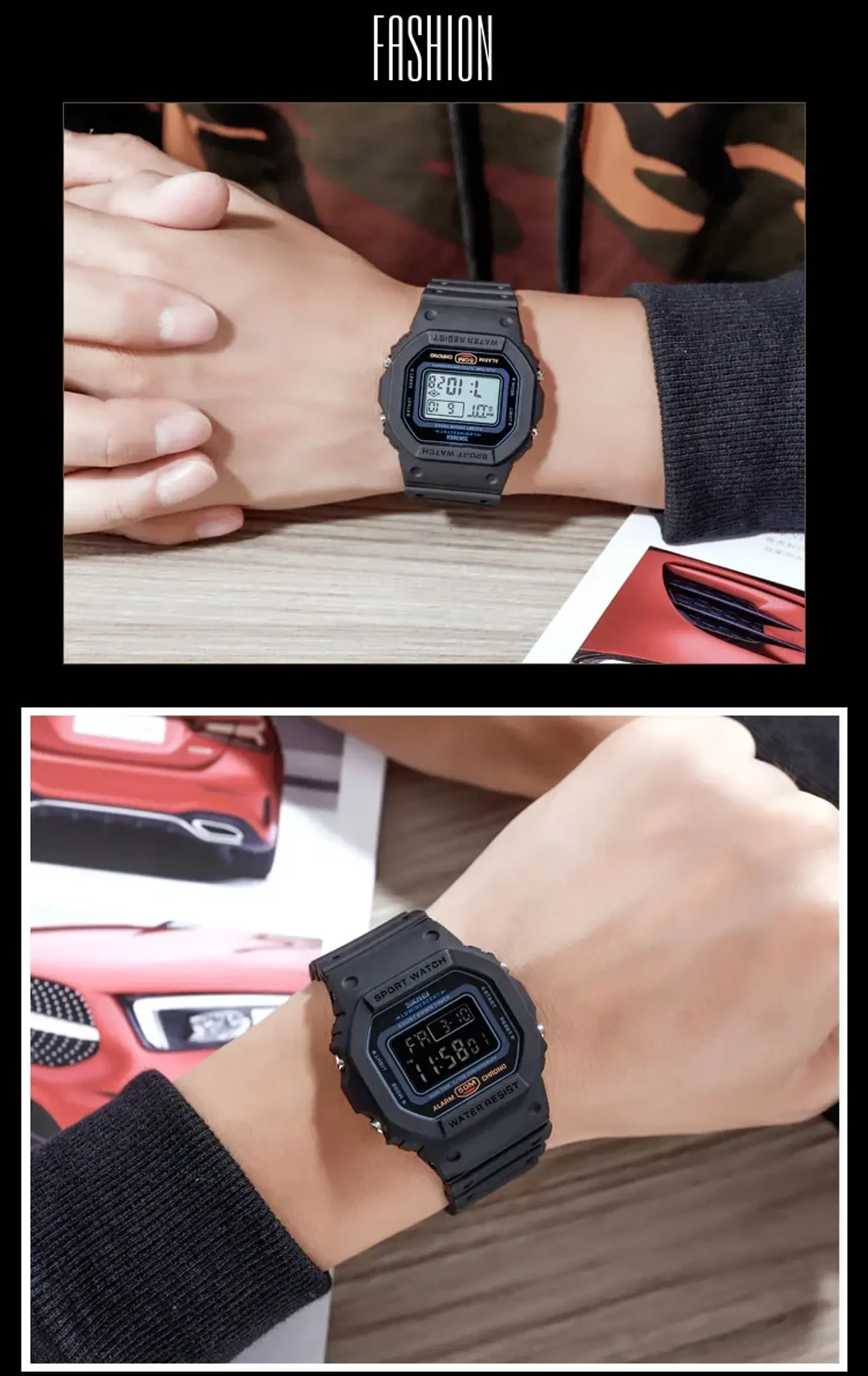 SKMEI 1628 relojes digitales de lujo para Hombre, relojes de pulsera electrónicos deportivos impermeables para Hombre, Reloj con luz trasera militar, Reloj 1988 para Hombre 32