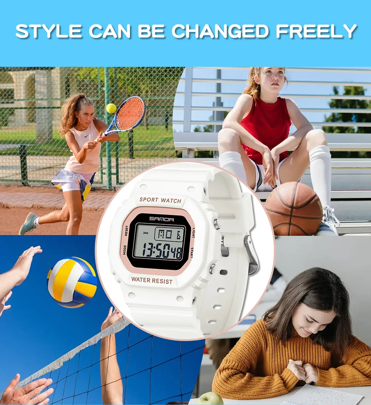 Reloj Digital LED SANDA para niños y niñas, reloj deportivo para niños, reloj electrónico resistente al agua, reloj de regalo informal para niños al aire libre 31