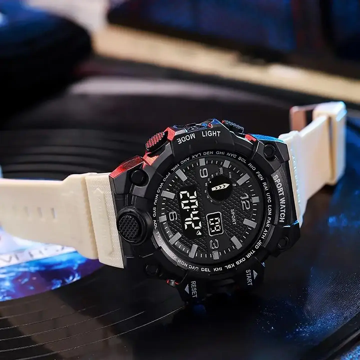 Reloj de pulsera electrónico deportivo a la moda para hombre, Esfera Grande, multifuncional, resistente al agua, alarma luminosa, reloj militar para niños y hombres 26