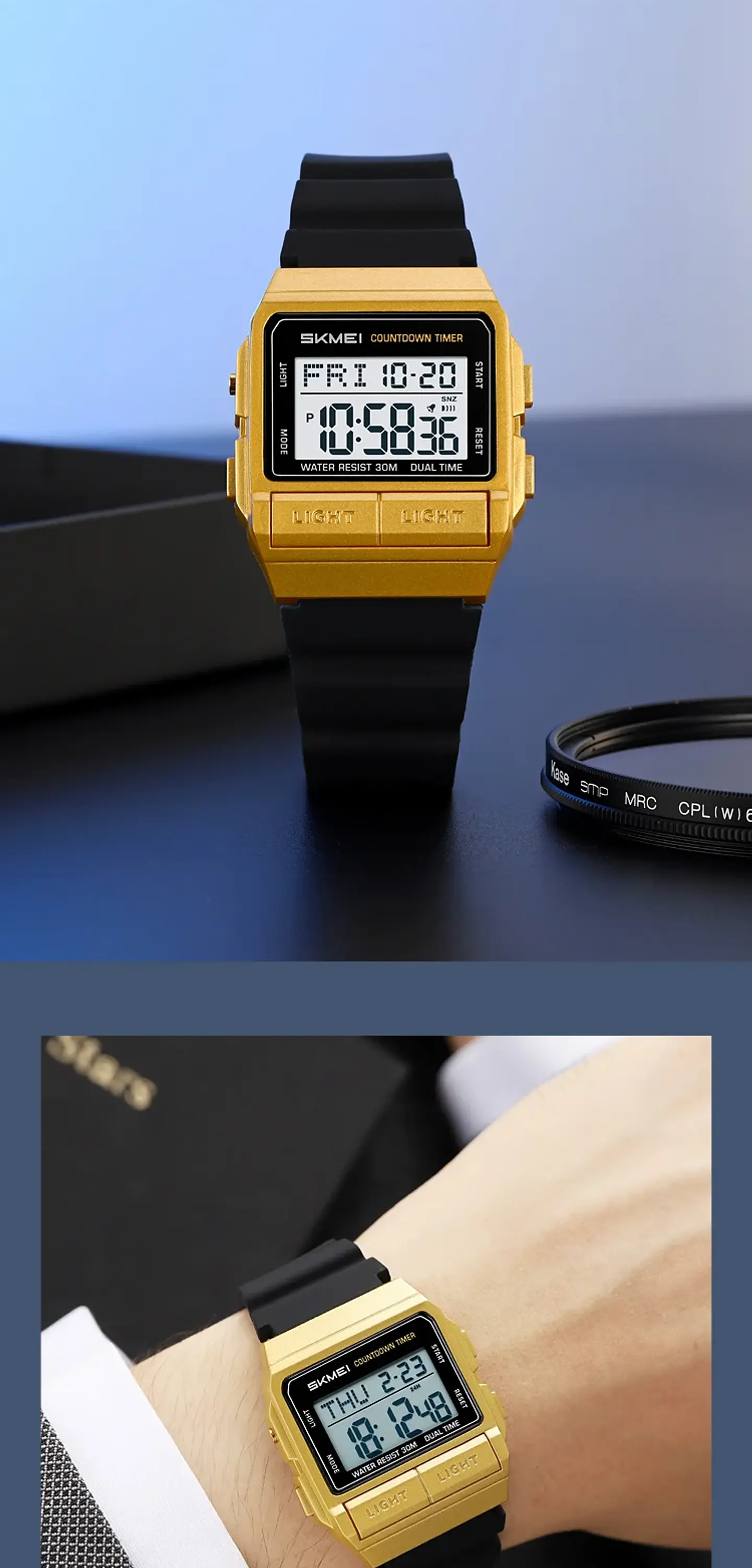 Reloj Electrónico Digital Deportivo SKMEI 2475, Nuevo, Resistente al Agua, para Hombre y Mujer, Diseño Simple, con Luz Nocturna EL, Reloj de Lujo 23
