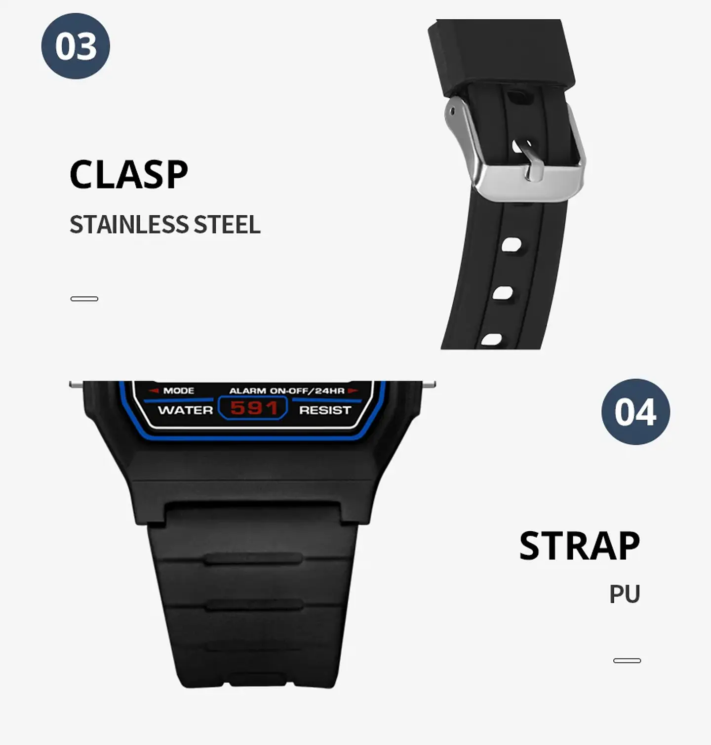 Reloj Digital SYNOKE para estudiantes, reloj deportivo Unisex, reloj deportivo multifunción resistente al agua con LED luminoso, reloj clásico para hombres y mujeres 27