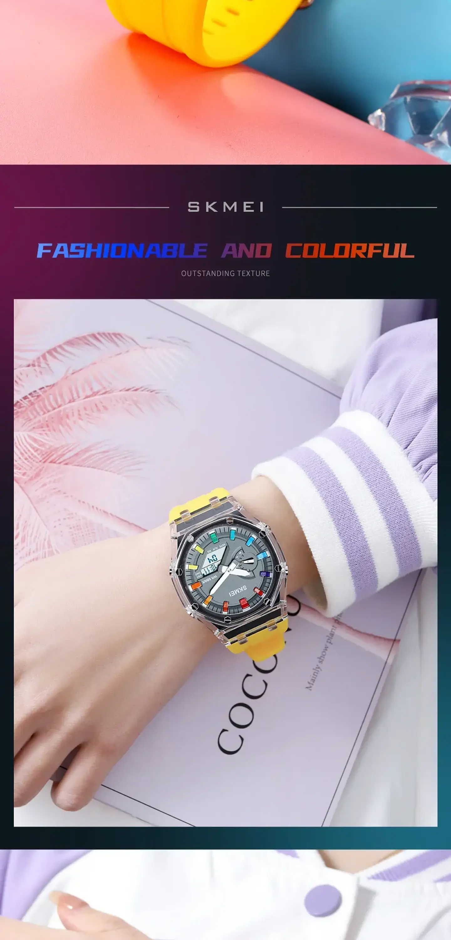 Reloj SKMEI 2100 resistente al agua para hombre, cronómetro de cuenta atrás, luz Led, reloj de pulsera con movimiento electrónico, reloj despertador de 5 horas, relojes digitales 20