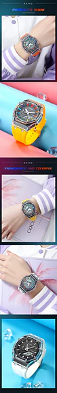 Reloj SKMEI 2100 resistente al agua para hombre, cronómetro de cuenta atrás, luz Led, reloj de pulsera con movimiento electrónico, reloj despertador de 5 horas, relojes digitales - Miniatura 20