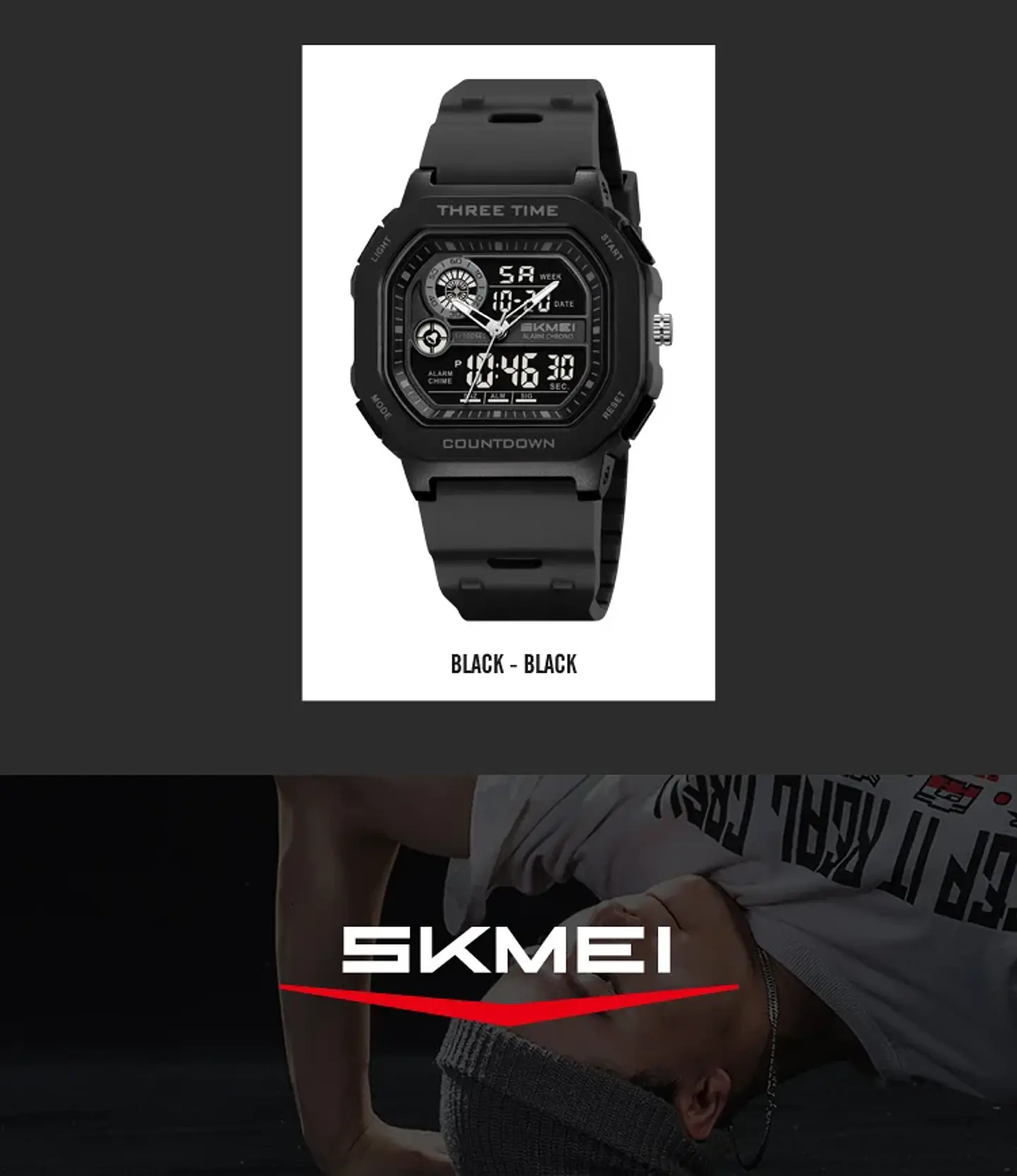 SKMEI 2641 Nuevo Reloj Digital Deportivo de Doble Pantalla para Hombre, Reloj Militar Electrónico Multifuncional a Prueba de Agua. 27