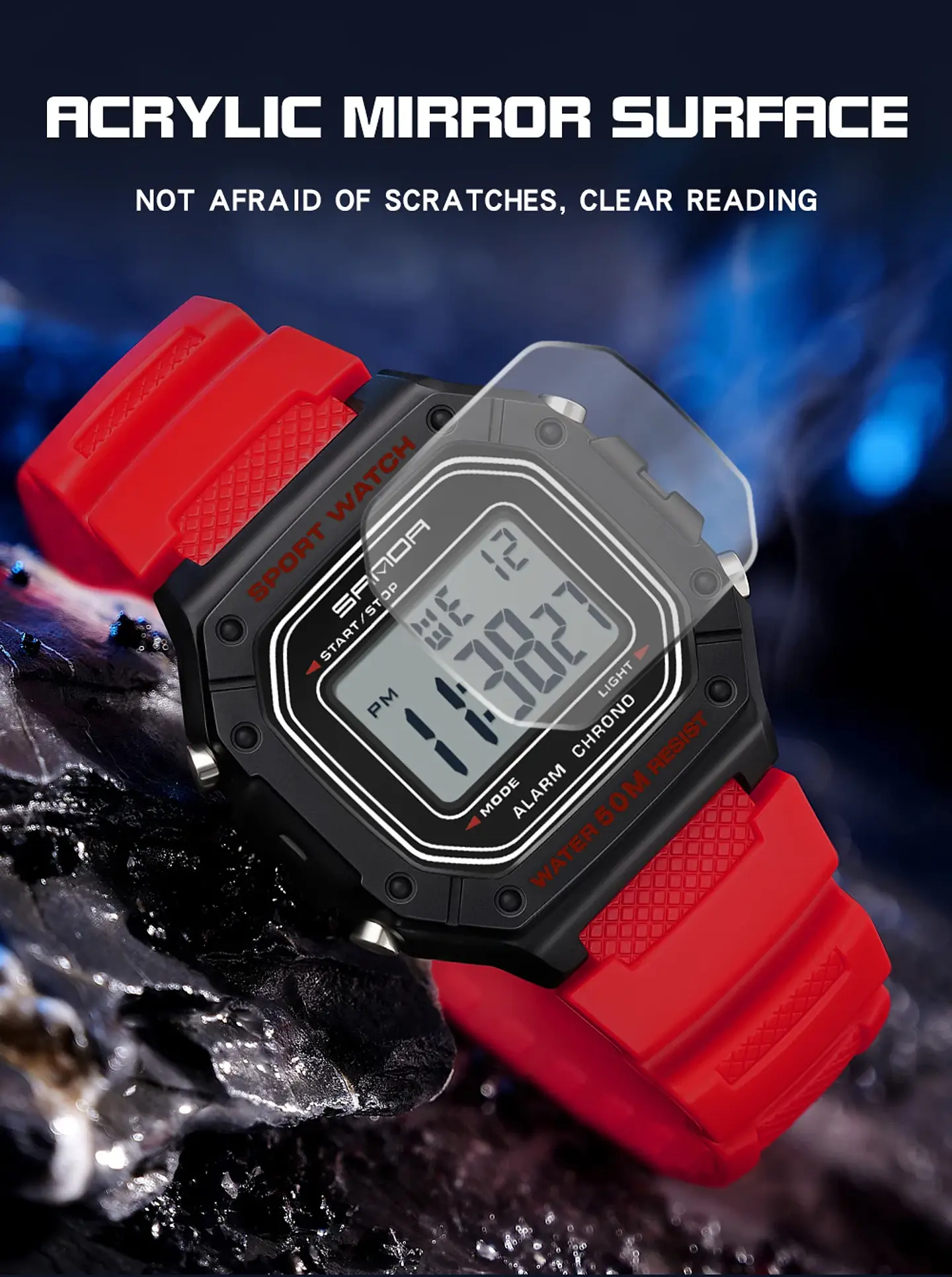 SANDA 2156 reloj de moda para hombre, relojes deportivos militares resistentes al agua, relojes de pulsera digitales Led con esfera grande del ejército, cronómetros para hombre 25