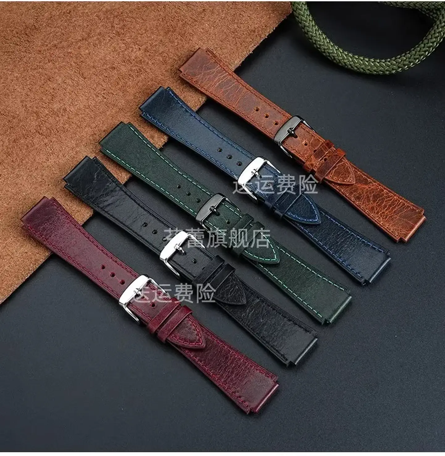 Correa de reloj Retro de cuero genuino para Casio AE1200 AE1300 A158W/A168 W-216H, correa de reloj Vintage, pulsera de boca convexa para hombre de 18MM 32