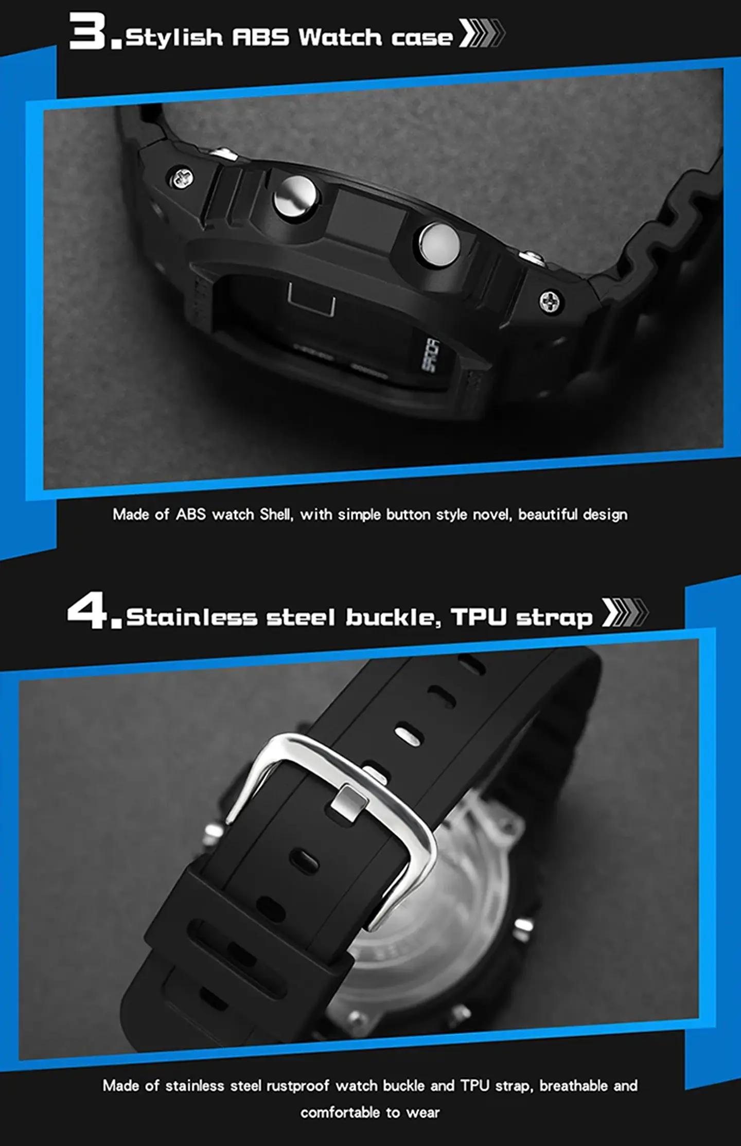 Reloj Digital SANDA de la mejor marca a la moda estilo G para hombre, relojes deportivos impermeables. 34