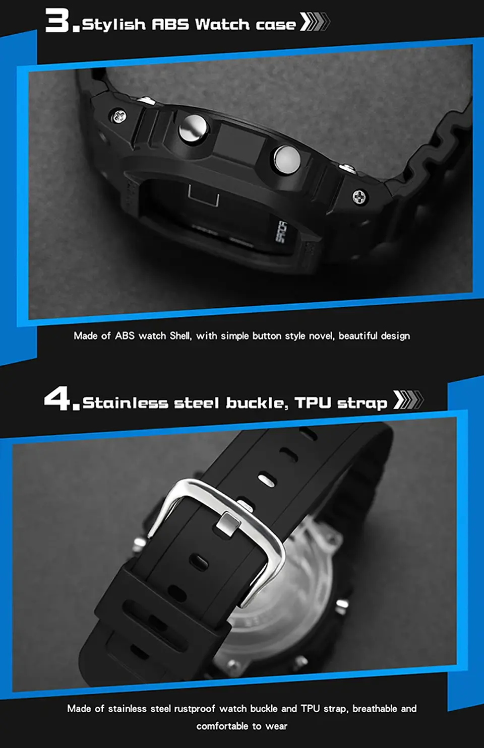 Reloj Digital SANDA de la mejor marca a la moda estilo G para hombre, relojes deportivos impermeables. 34