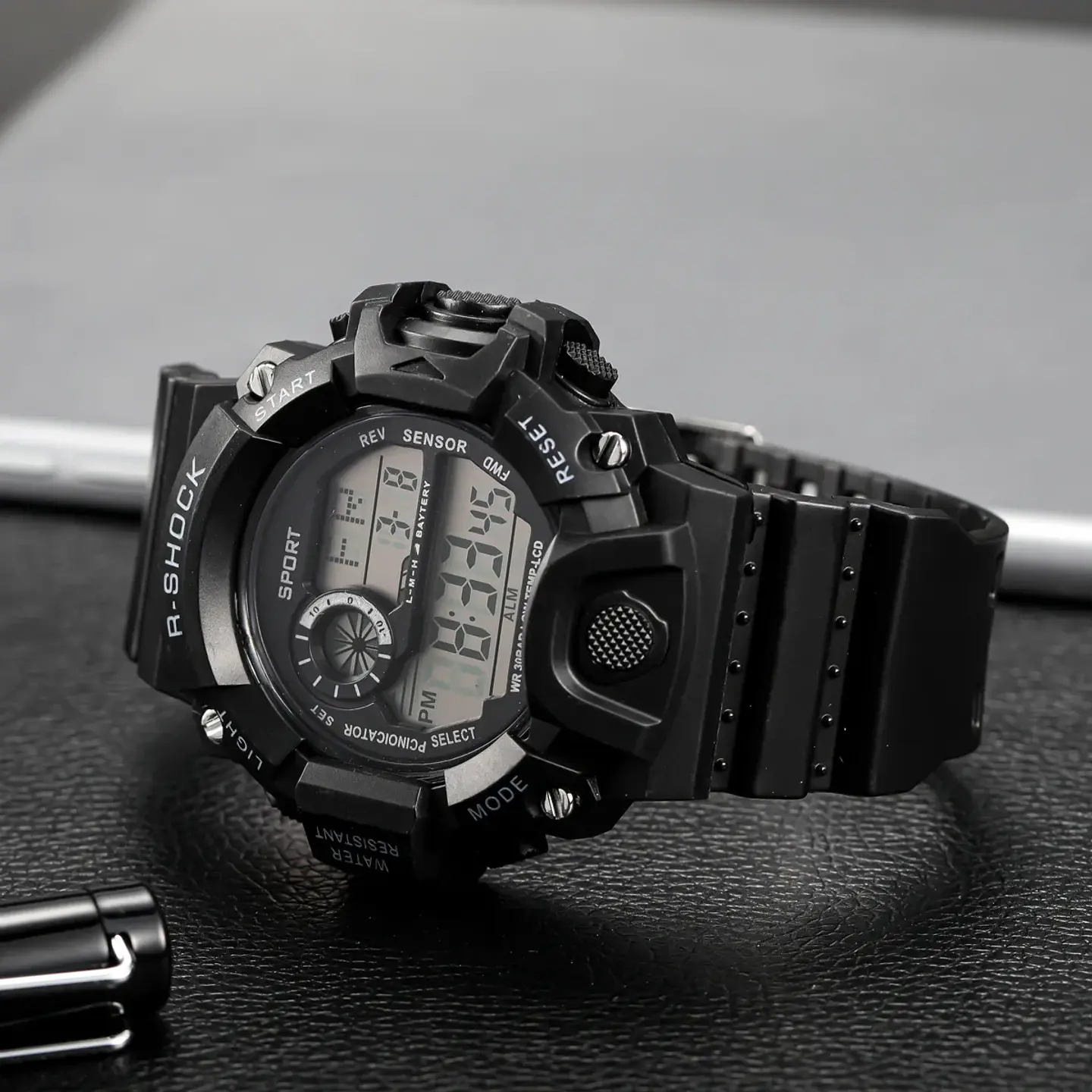 Reloj de pulsera electrónico deportivo a la moda para hombre, Esfera Grande, multifuncional, resistente al agua, alarma luminosa, reloj militar para niños y hombres 43