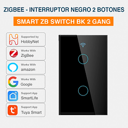 Zigbee - Interruptor Inteligente Táctil Negro Triple