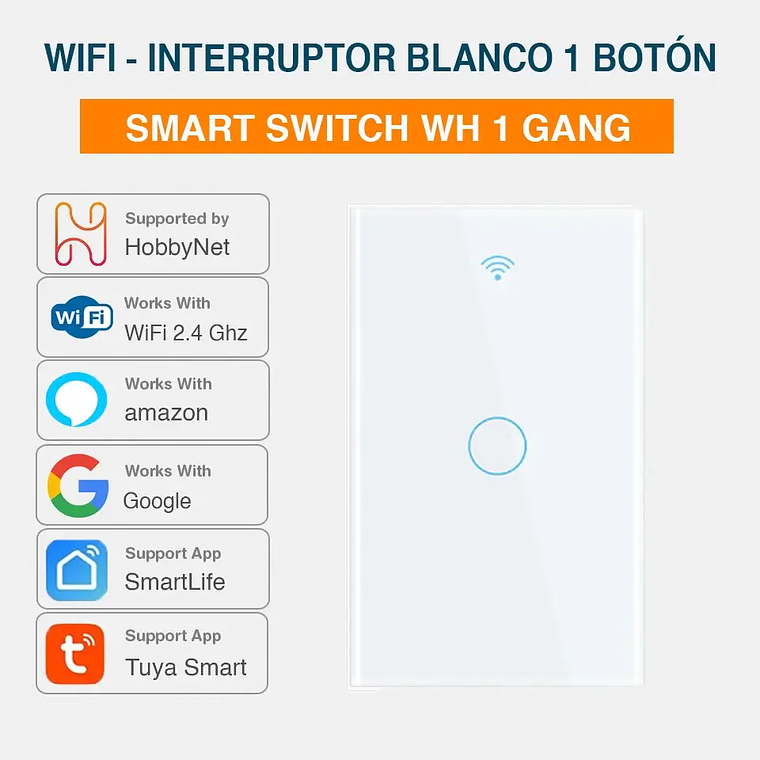 WiFi - Interruptor Inteligente Táctil 1G Sencillo - Tuya Smart Life 5