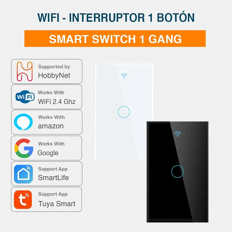 WiFi - Interruptor Inteligente Táctil 1G Sencillo - Tuya Smart Life 4