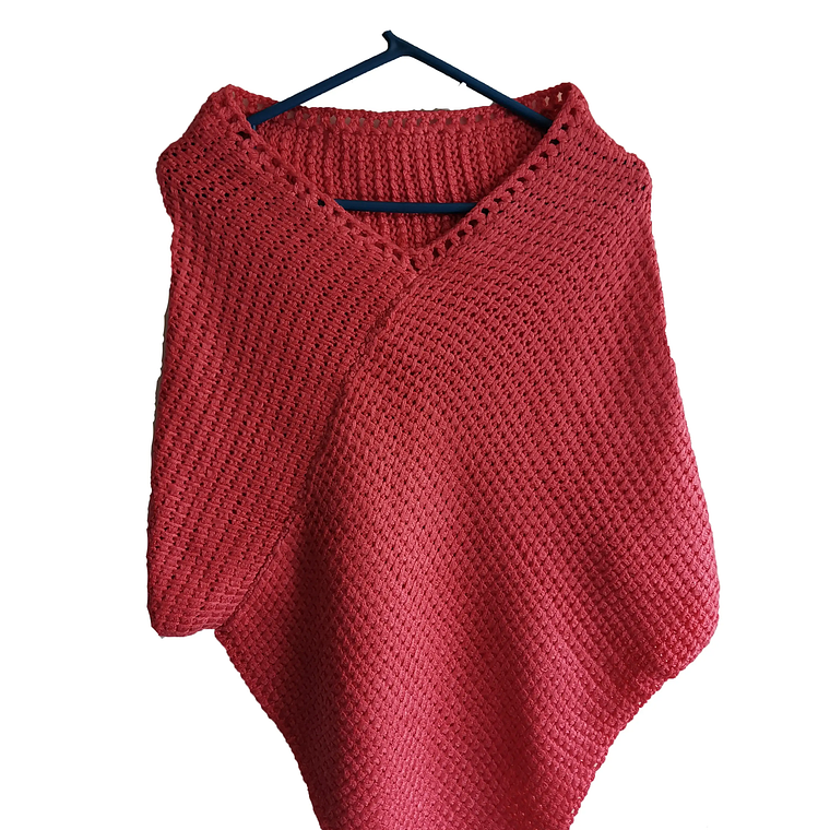 Ruana Color Magenta - Tejido 100% A Mano REF B 1