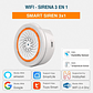 WiFi - Sirena Inteligente Temp & Humedad 100dB - Tuya Smart Life - Miniatura 1