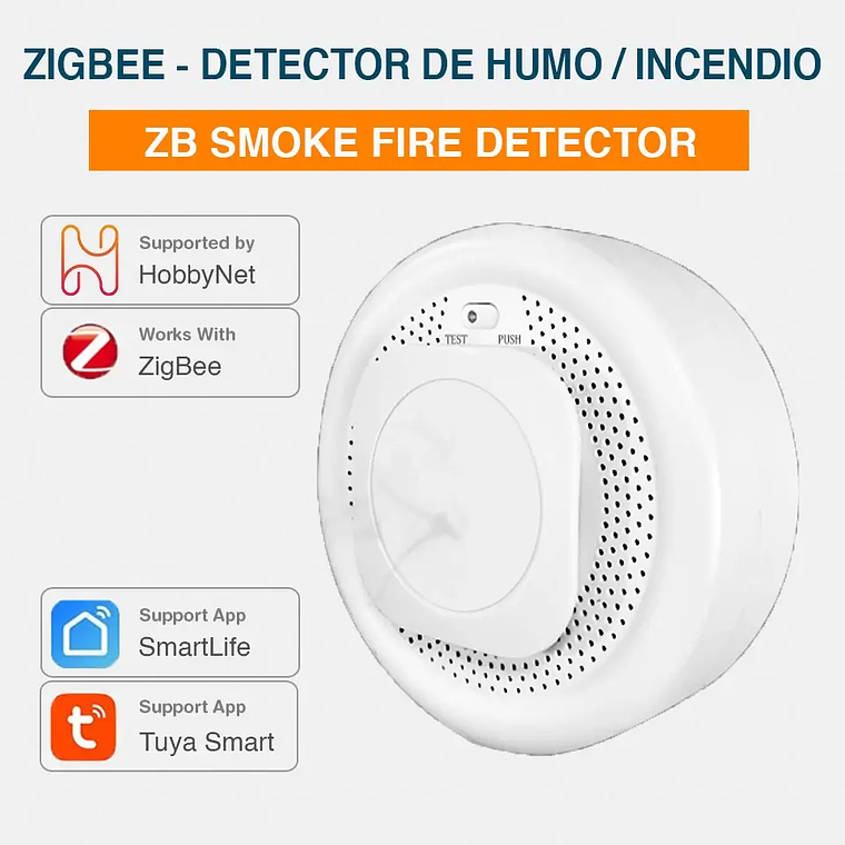 Zigbee - Sensor Detector de Humo - Tuya Smart Life 1