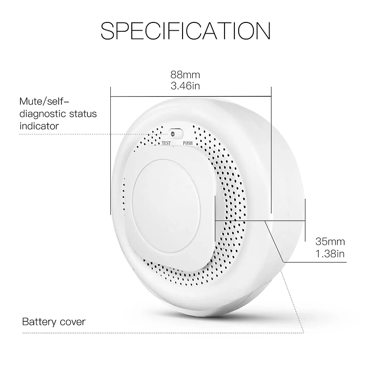 Zigbee - Sensor Detector de Humo - Tuya Smart Life 2