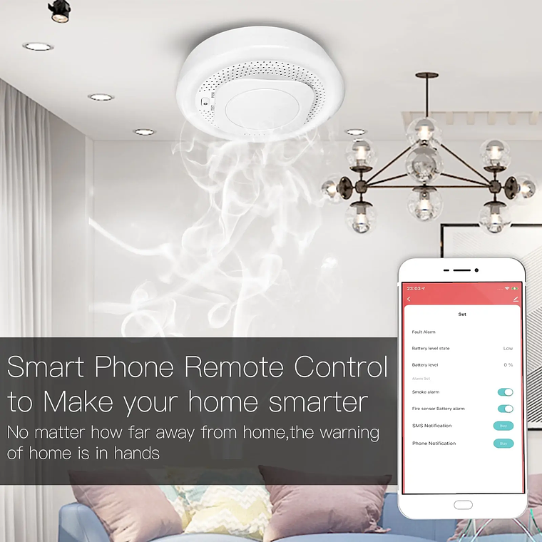 Zigbee - Sensor Detector de Humo - Tuya Smart Life 6