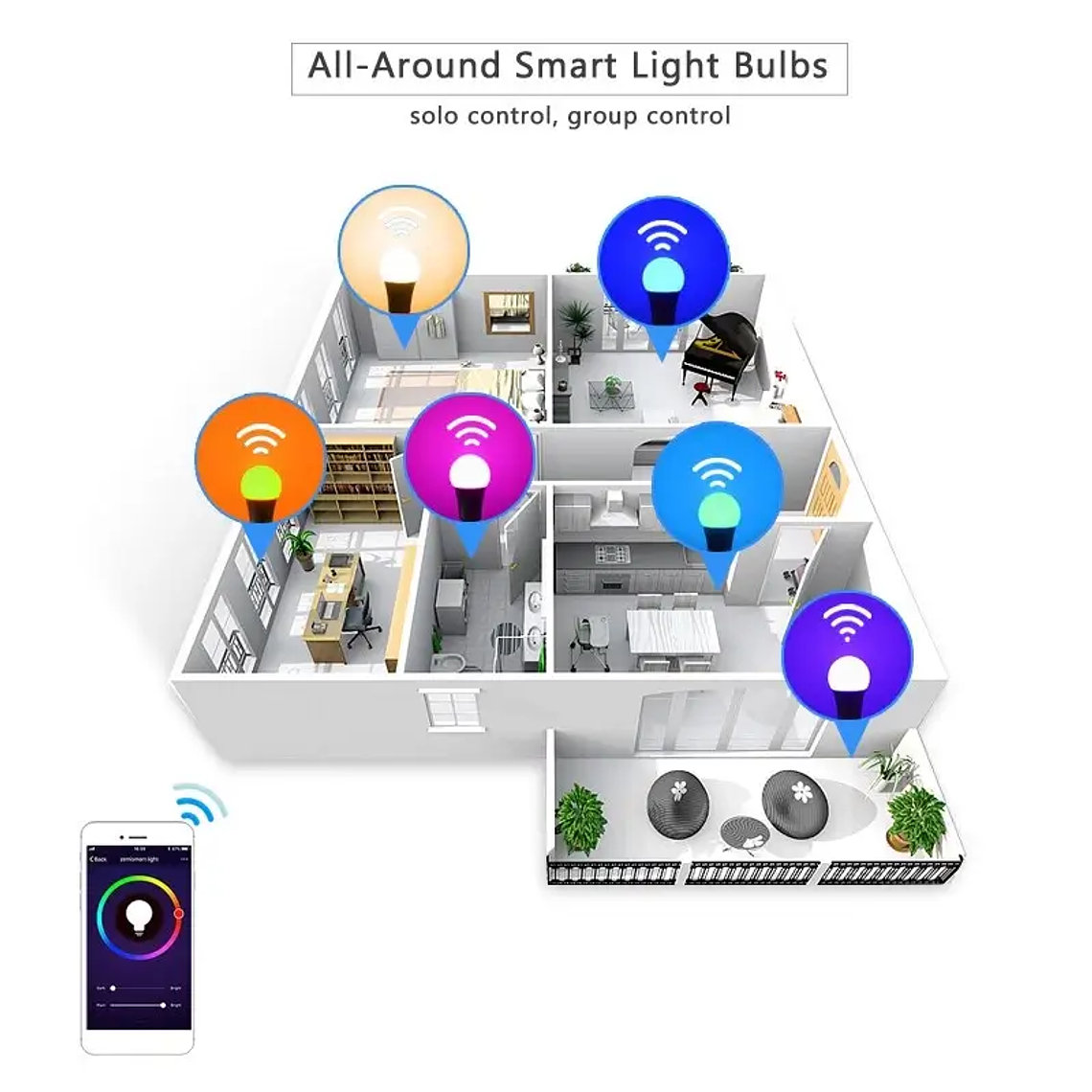 WiFi - Bombillo Led Inteligente 15W RGBW - Tuya Smart Life 2