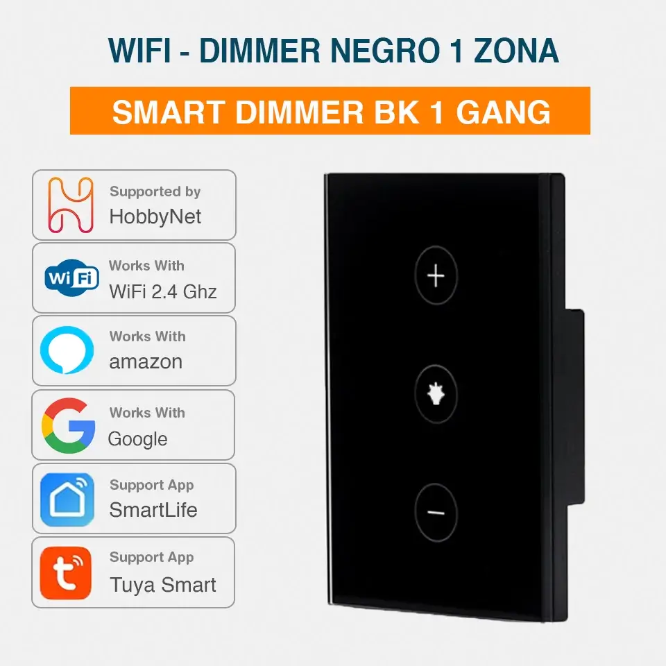 WiFi - Dimmer Interruptor Táctil Dimerizable - Tuya Smart