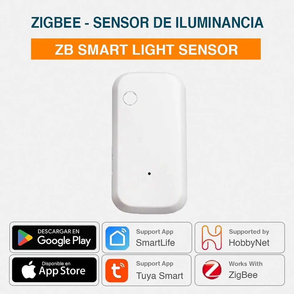 Zigbee - Sensor de Iluminancia - Tuya Smart Life