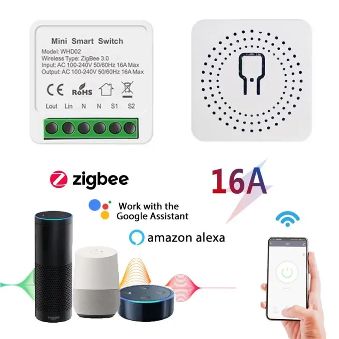 Zigbee - Interruptor Inteligente Mini 16A - Tuya Smart Life 2