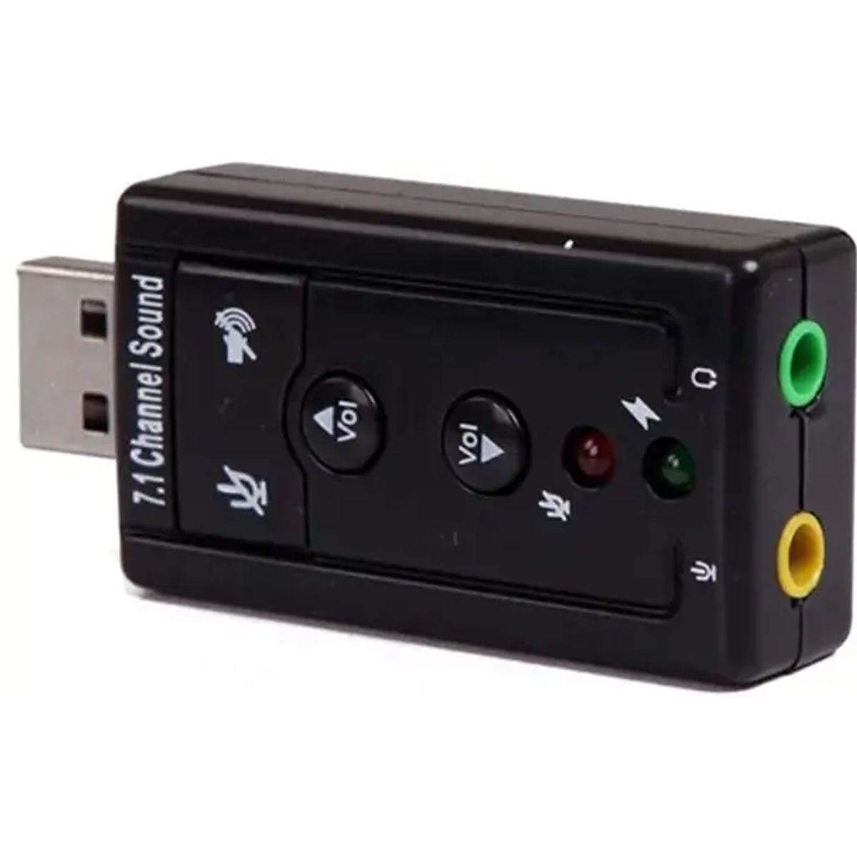 Tarjeta sonido doble entrada 7.1 canales USB Plug & Play + Control