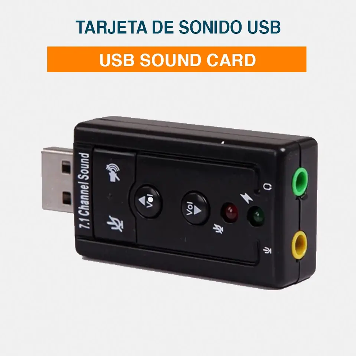 Tarjeta De Sonido Externa USB 7.1 Adaptador Audio 1