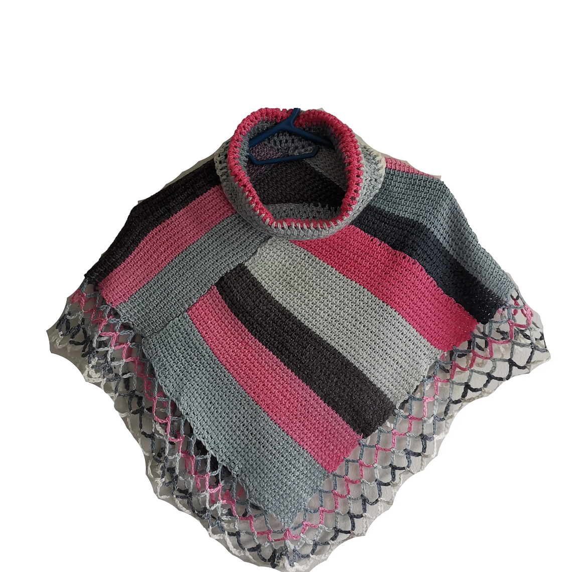 Ruana Colores Variados - Tejido 100% A Mano 1