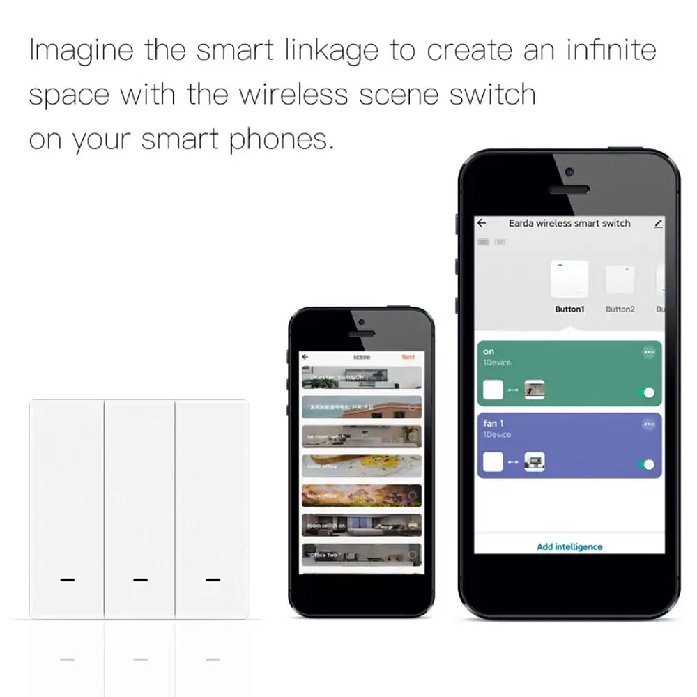 Zigbee - Botonera Interruptor Inteligente Escenas Doble - Tuya Smart Life