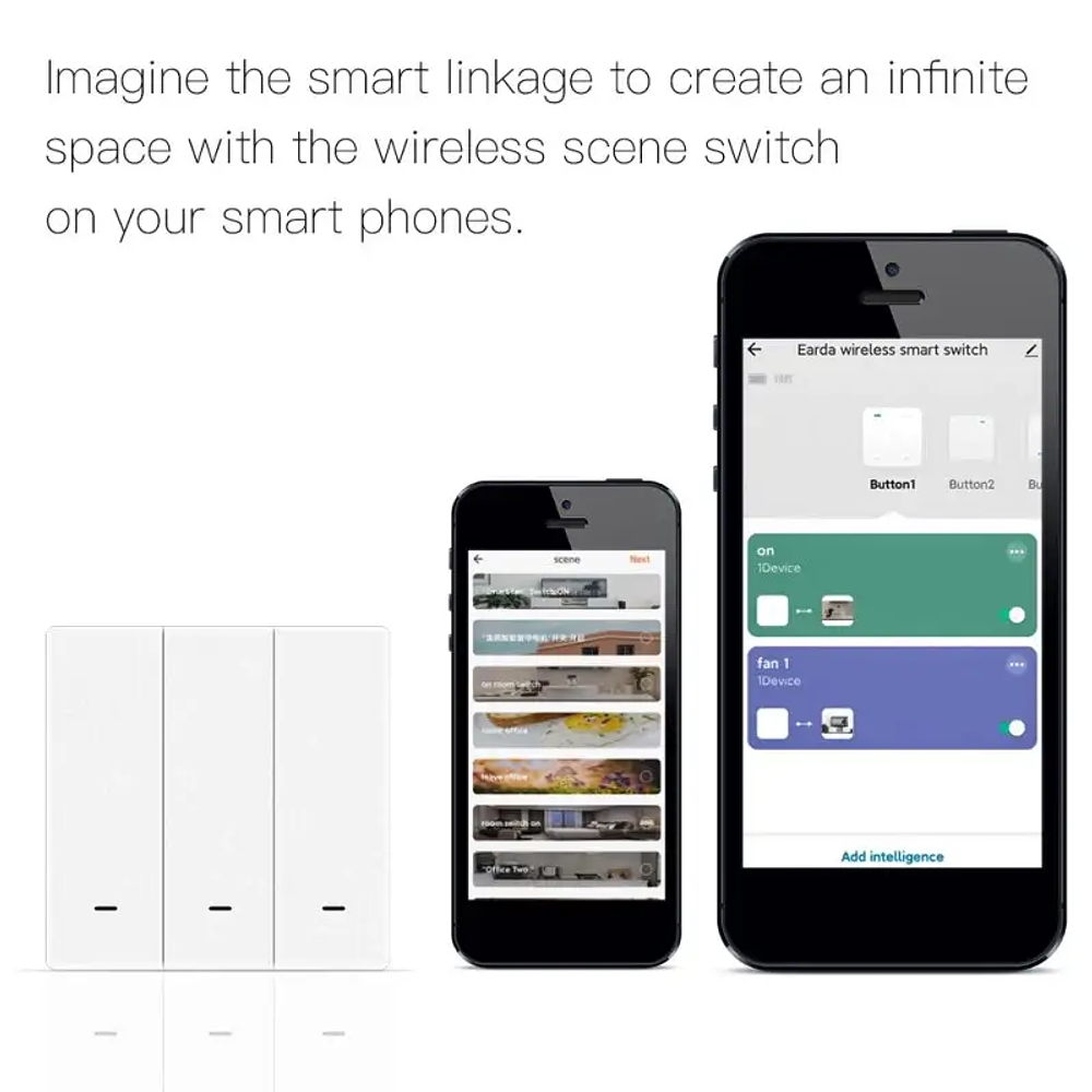 Zigbee - Botonera Interruptor Inteligente Escenas Triple - Tuya Smart Life
