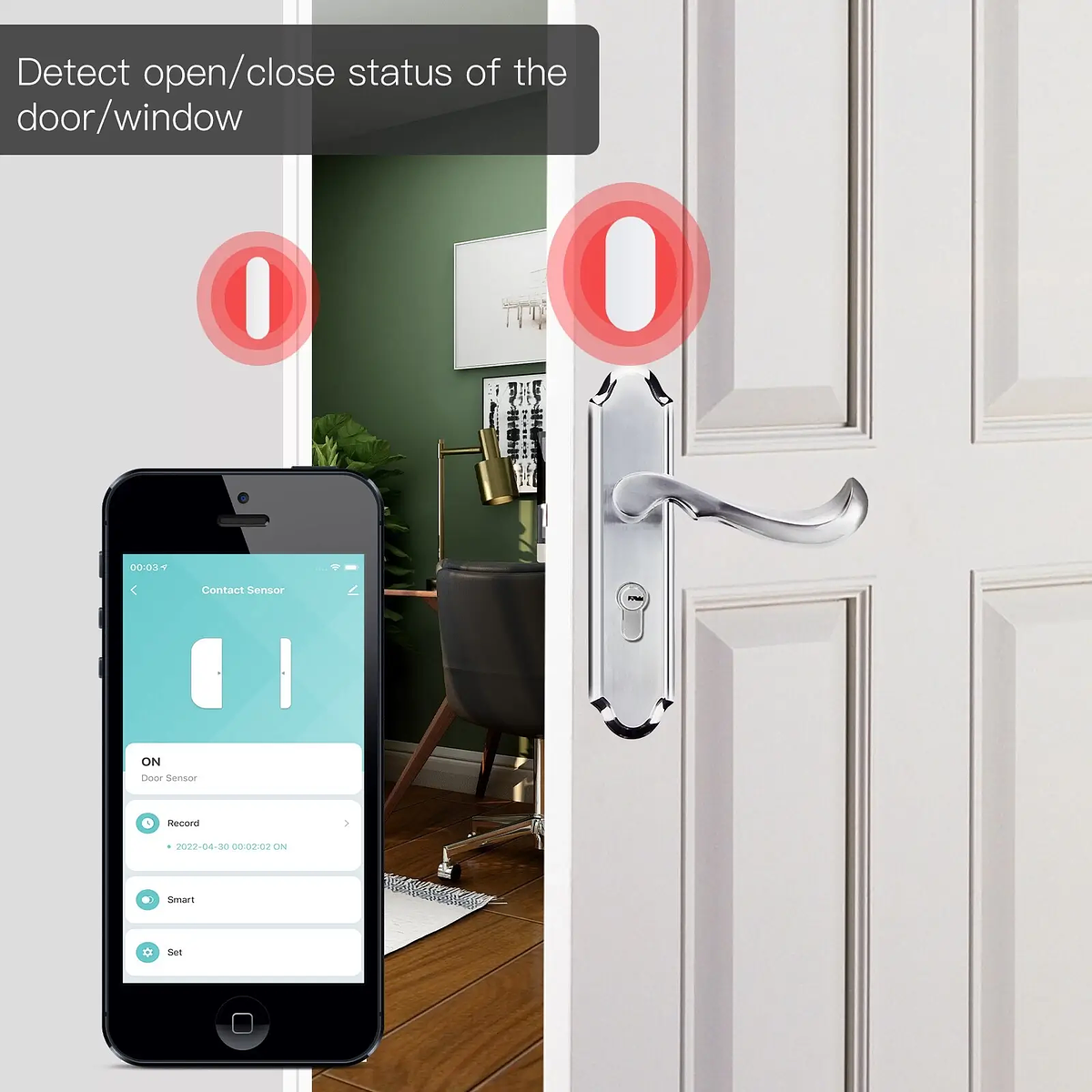  Tuya Smart Life Zigbee Sensor de puerta/ventana Sensor de  contacto recargable para seguridad del hogar, funciona con dispositivos  Tuya Zigbee Hub integrado a través de la aplicación Tuya Smart Life 