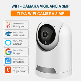 WiFi - Cámara de Vigilancia 3MP - 2.4 Ghz - 355 Grados - Tuya Smart Life