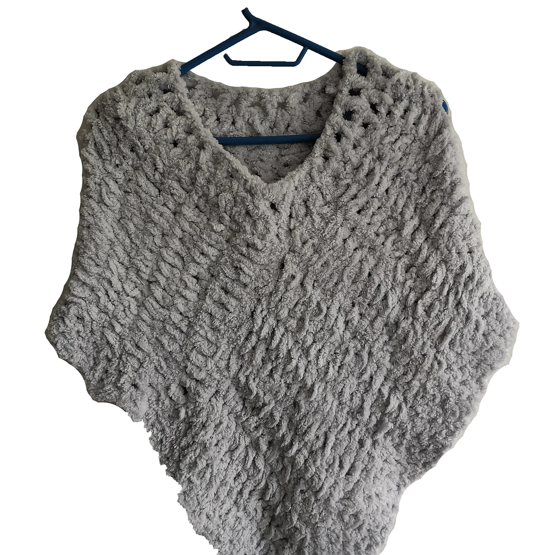 Ruana Color Hueso - Tejido 100% A Mano REF C 1