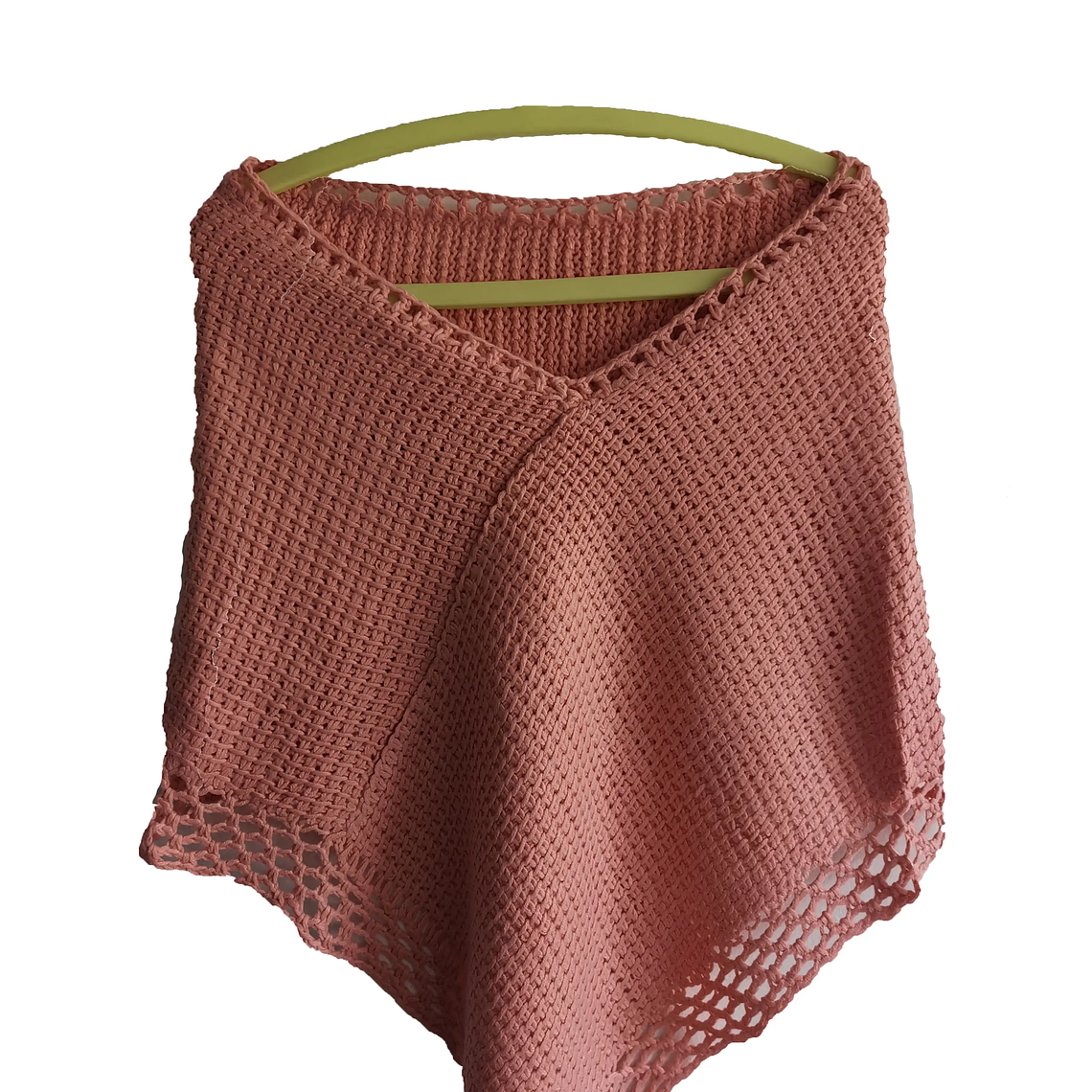 Ruana Color Guayaba - Tejido 100% A Mano REF E 1