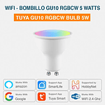 WiFi - Bombillo Led Inteligente GU10 5W RGBCW - Tuya Smart