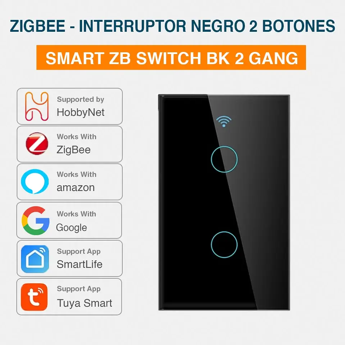 Zigbee - Interruptor Inteligente Táctil Doble - Tuya Smart Life 5