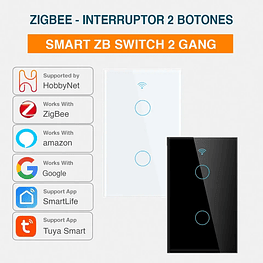 Zigbee - Interruptor Inteligente Táctil Doble - Tuya Smart Life