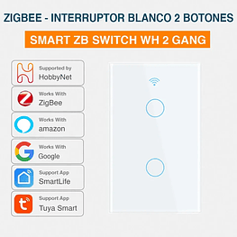 Zigbee - Interruptor Inteligente Táctil Doble - Tuya Smart Life