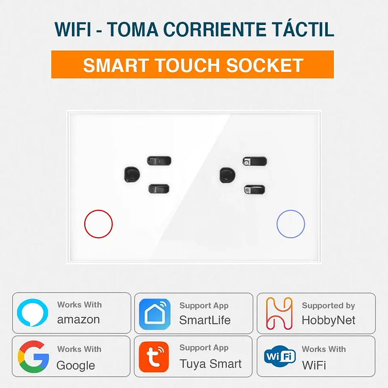 WiFi - Toma Corriente Táctil Inteligente Smart Socket - Tuya Smart Life 2