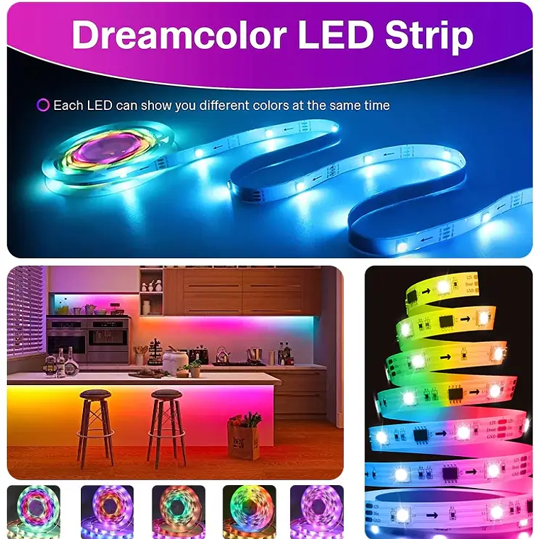 WiFi - Cinta / Tira LED RGBIC 10 Metros Musical - Tuya Smart Life 4